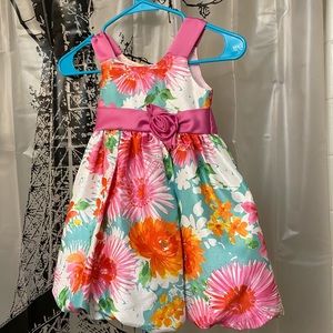 Girls Jessica Ann Flowered Dress